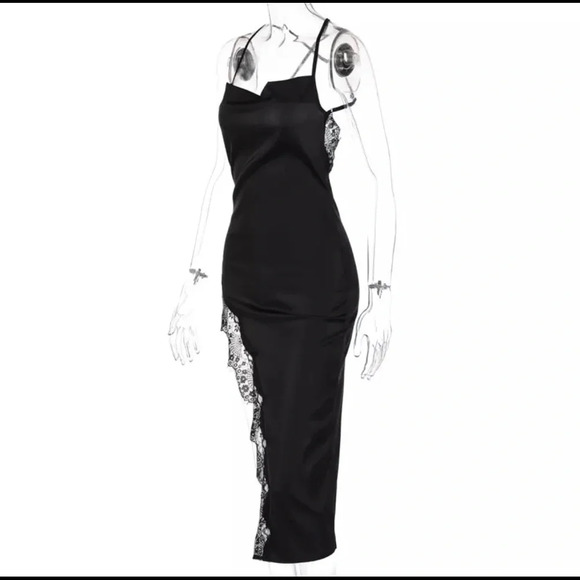 Sexy satin and lace trim dress! - Picture 6 of 9